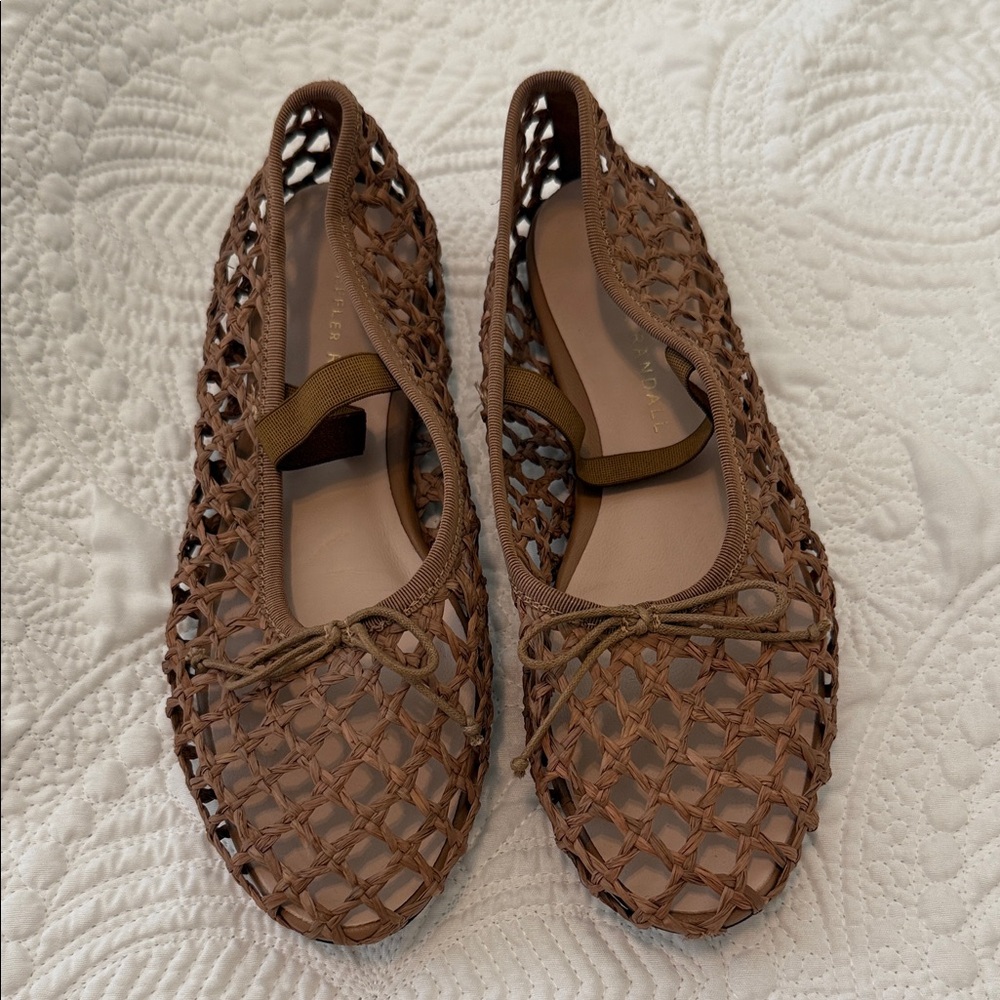 Loeffler Randall Leonie Woven Raffia Ballet Flats Sz. 36
